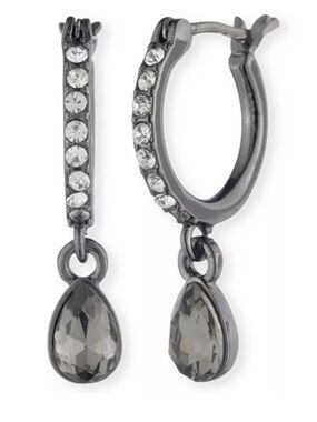 NWT! Givenchy Rhodium Montana Silver-Tone Huggie Drop Earrings